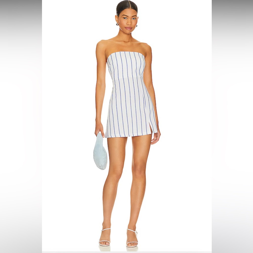 SNDYS Elena Dress in Blue Stripe | Size XXS
